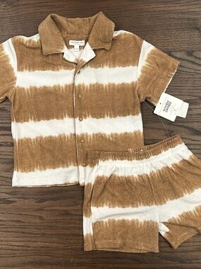 Grayson mini Brown and White Striped Set
